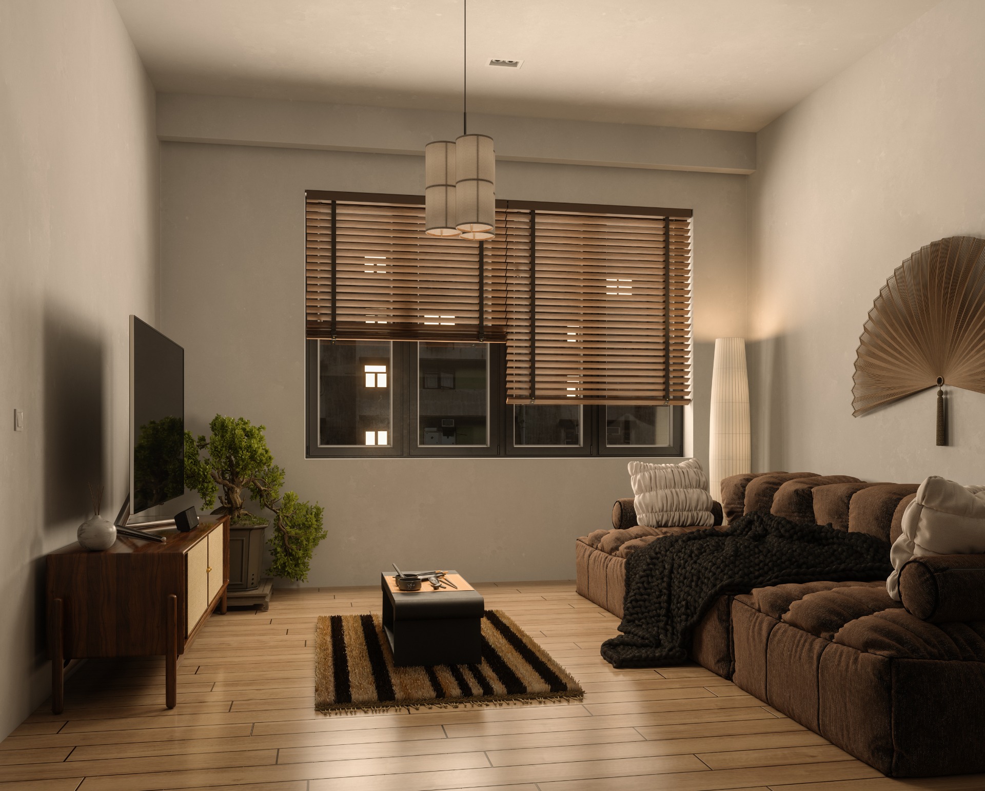 modern blinds in a home